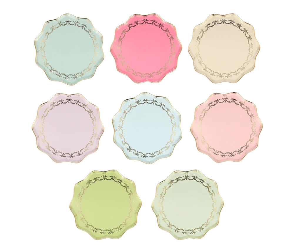 Pastel Pink Plaid Small Paper Plates