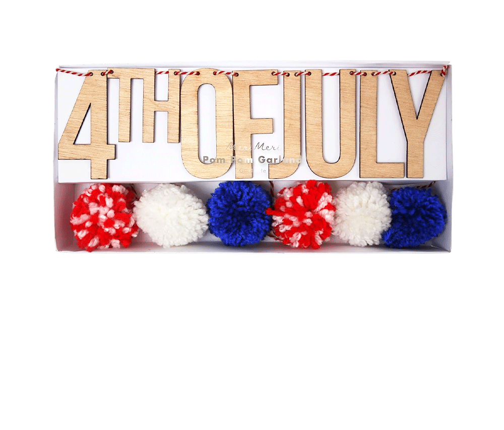 4TH OF JULY POMPOM GARLAND PENNANT SET – Harlan Ruby LLC + Vroom Vroom ...